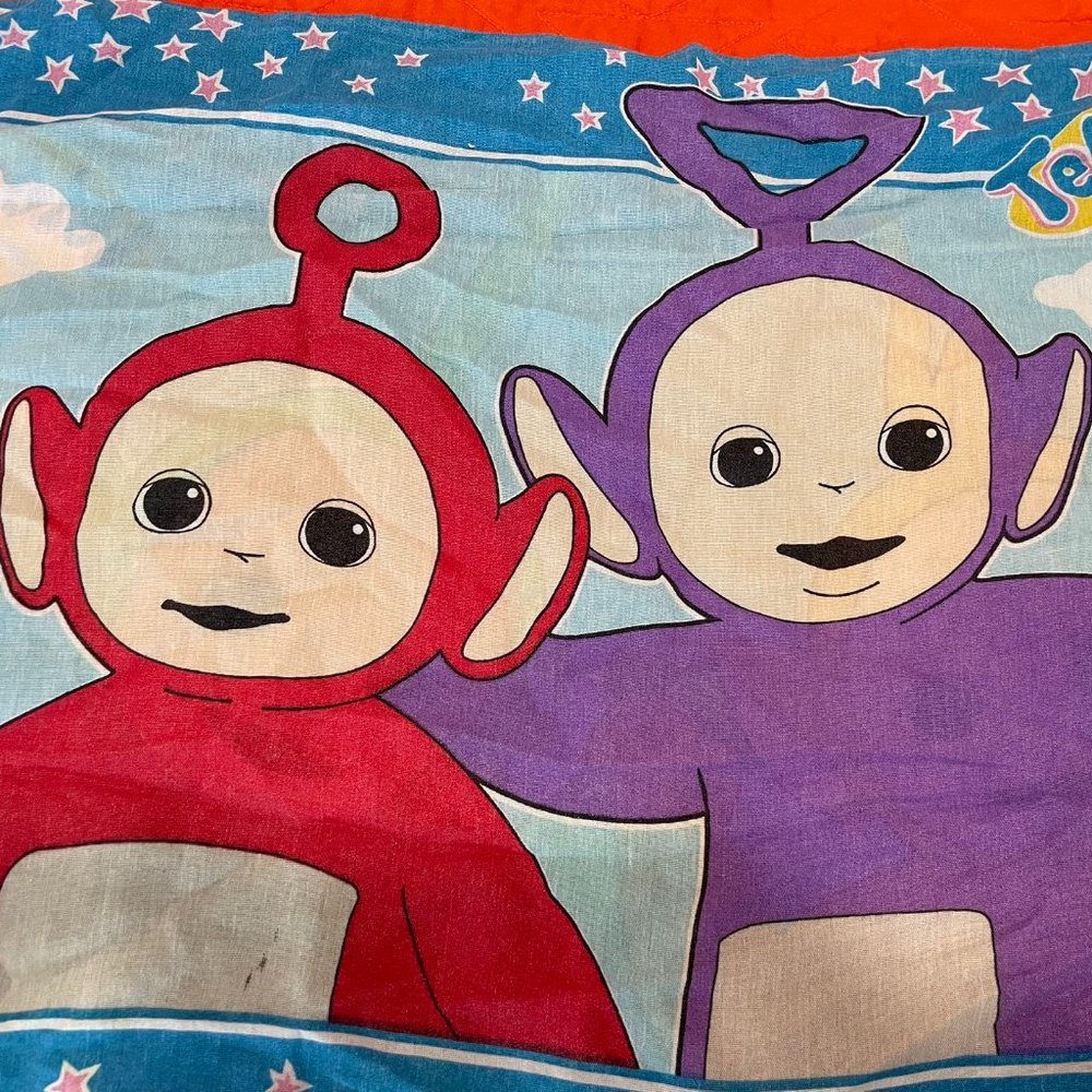 Teletubbies Vintage Reversible 1998 Ragdoll Pillow Case Rare